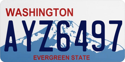 WA license plate AYZ6497