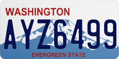 WA license plate AYZ6499