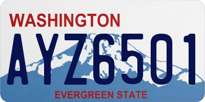 WA license plate AYZ6501