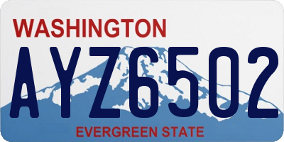 WA license plate AYZ6502