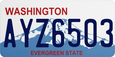 WA license plate AYZ6503