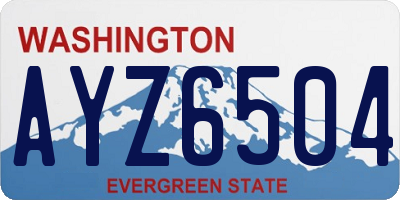 WA license plate AYZ6504