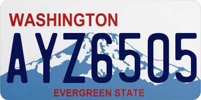 WA license plate AYZ6505