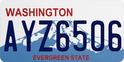 WA license plate AYZ6506