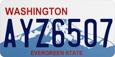 WA license plate AYZ6507