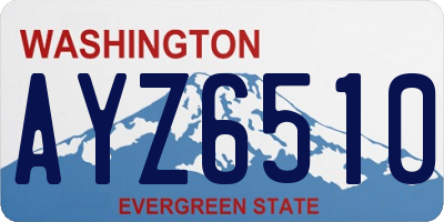 WA license plate AYZ6510