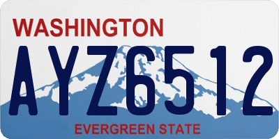 WA license plate AYZ6512