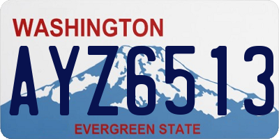 WA license plate AYZ6513