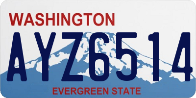 WA license plate AYZ6514