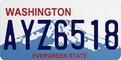 WA license plate AYZ6518