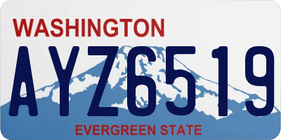 WA license plate AYZ6519
