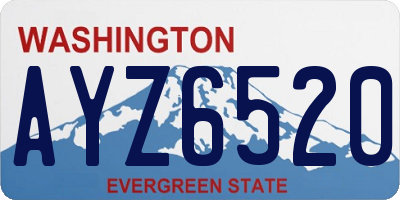 WA license plate AYZ6520