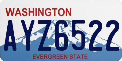 WA license plate AYZ6522