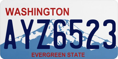 WA license plate AYZ6523