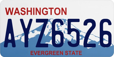 WA license plate AYZ6526