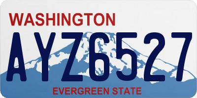 WA license plate AYZ6527