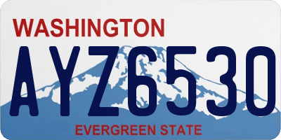 WA license plate AYZ6530