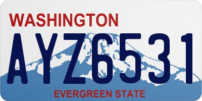 WA license plate AYZ6531