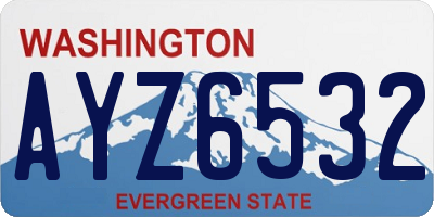 WA license plate AYZ6532