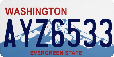 WA license plate AYZ6533