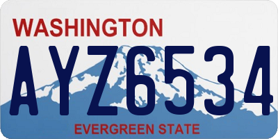 WA license plate AYZ6534