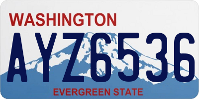 WA license plate AYZ6536