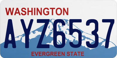 WA license plate AYZ6537