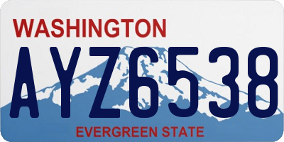 WA license plate AYZ6538