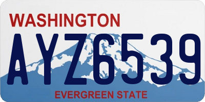 WA license plate AYZ6539