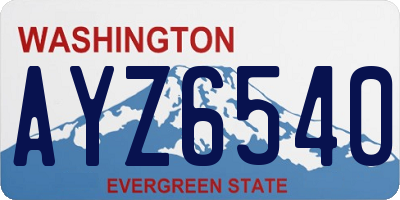 WA license plate AYZ6540