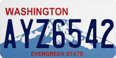 WA license plate AYZ6542