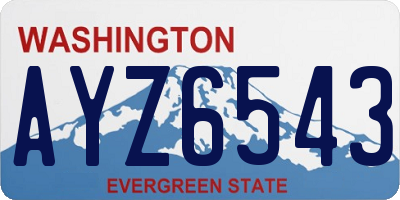 WA license plate AYZ6543