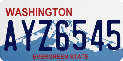 WA license plate AYZ6545