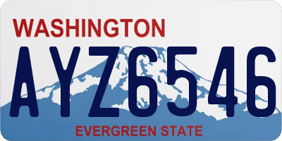 WA license plate AYZ6546