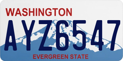 WA license plate AYZ6547