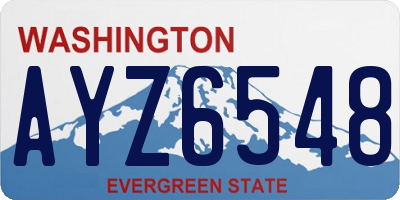 WA license plate AYZ6548