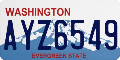 WA license plate AYZ6549