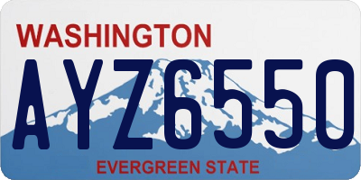 WA license plate AYZ6550