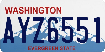 WA license plate AYZ6551