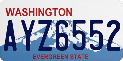 WA license plate AYZ6552