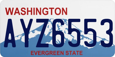 WA license plate AYZ6553