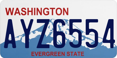 WA license plate AYZ6554