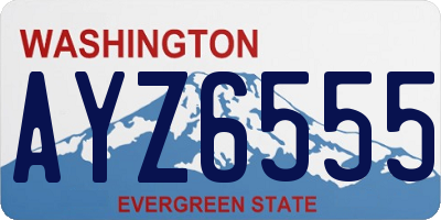 WA license plate AYZ6555