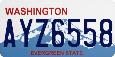 WA license plate AYZ6558