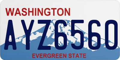 WA license plate AYZ6560