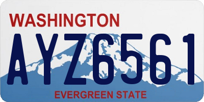 WA license plate AYZ6561