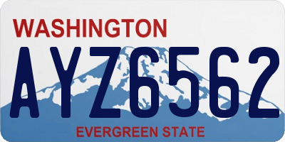 WA license plate AYZ6562