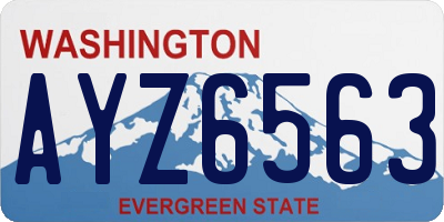 WA license plate AYZ6563