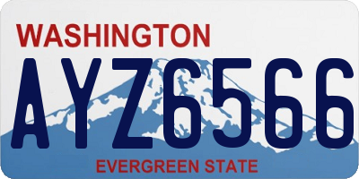 WA license plate AYZ6566