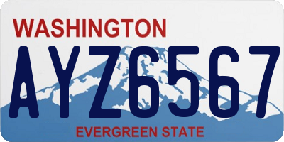 WA license plate AYZ6567